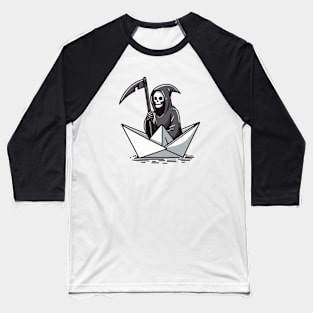 grim reaper on paper boat Baseball T-Shirt